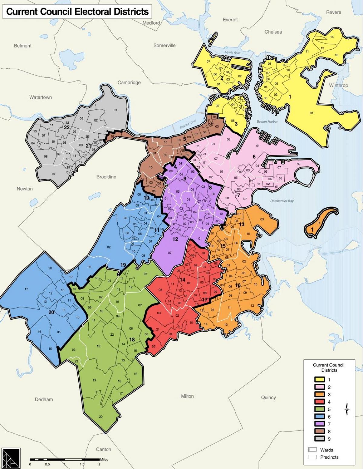 Mapa okręgu Boston