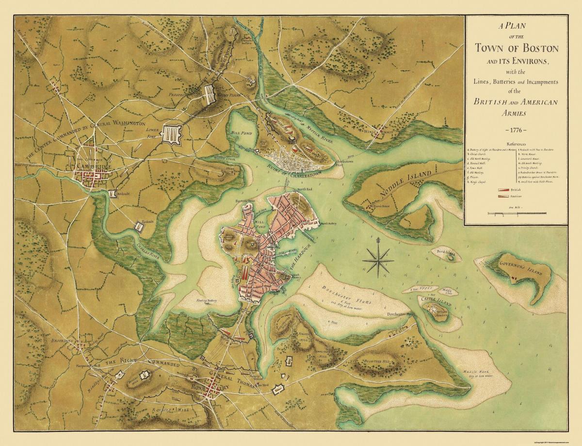 Mapa historyczna Bostonu