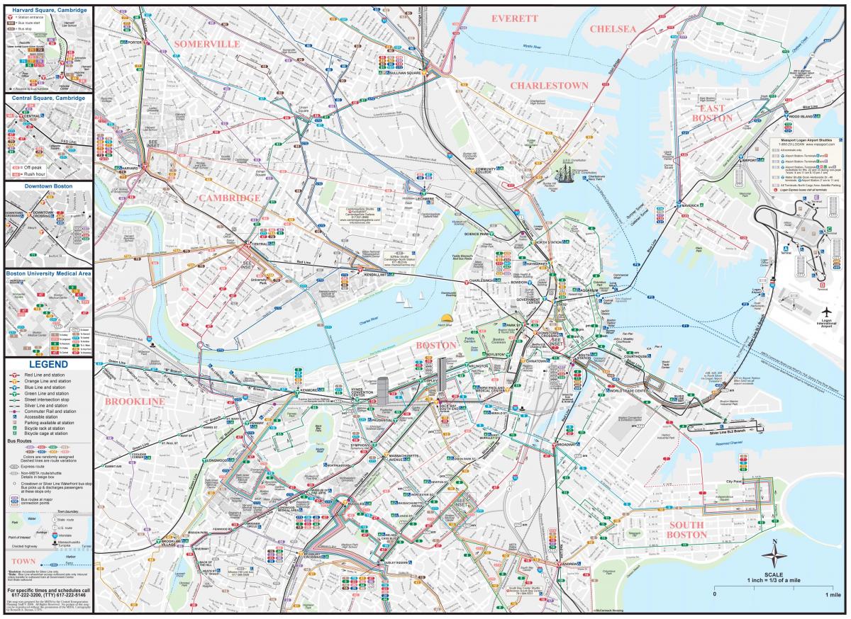 Mapa transportowa Bostonu