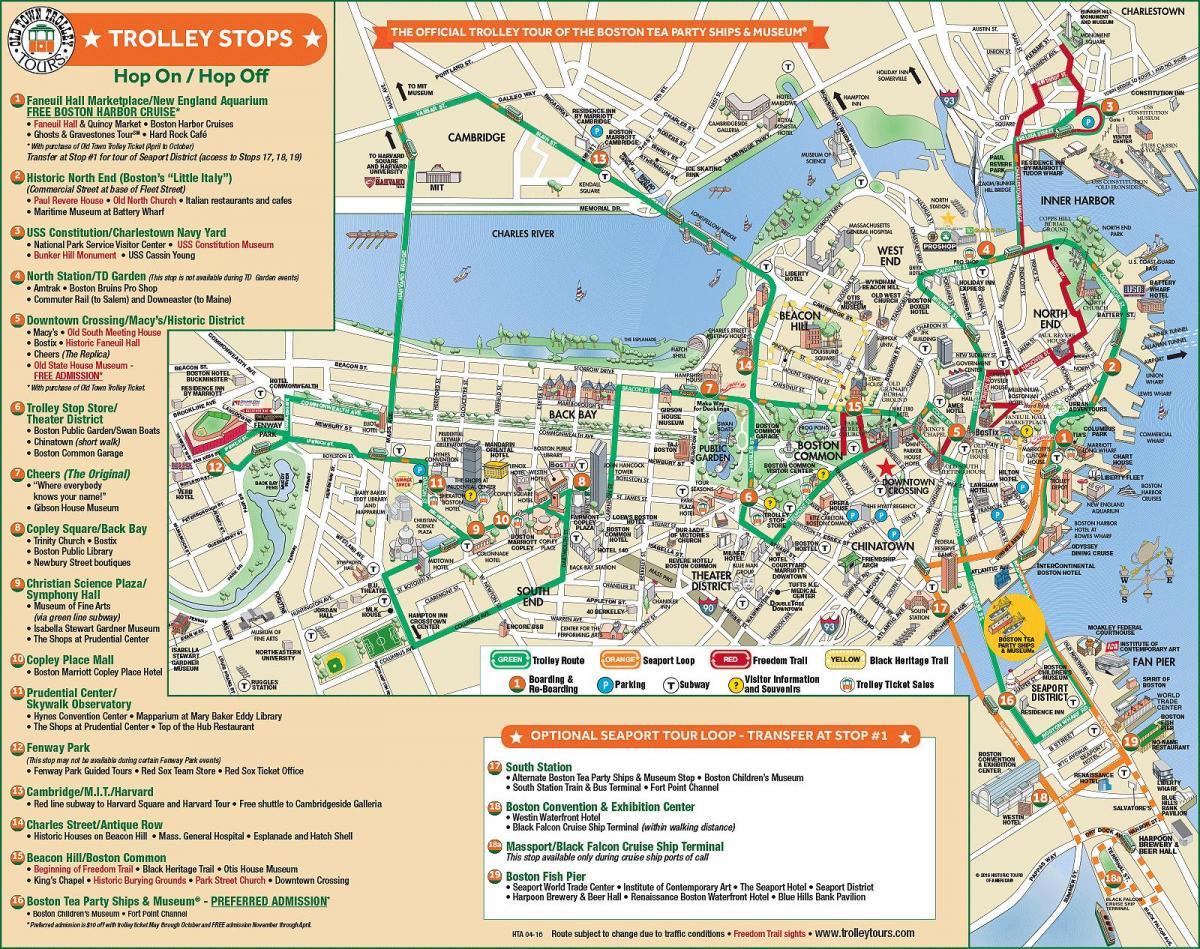 Mapa stacji wózkowych w Bostonie
