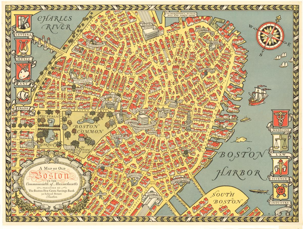 Antyczna mapa Bostonu